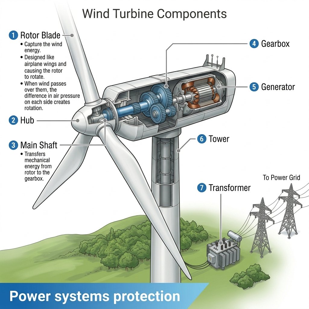 Wind Turbine Technical Schematic - AI image template preview
