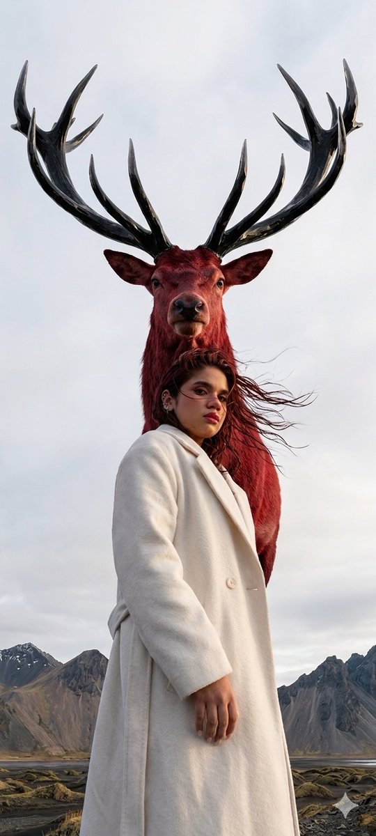 Majestic mountain deer photoshoot - AI image template preview