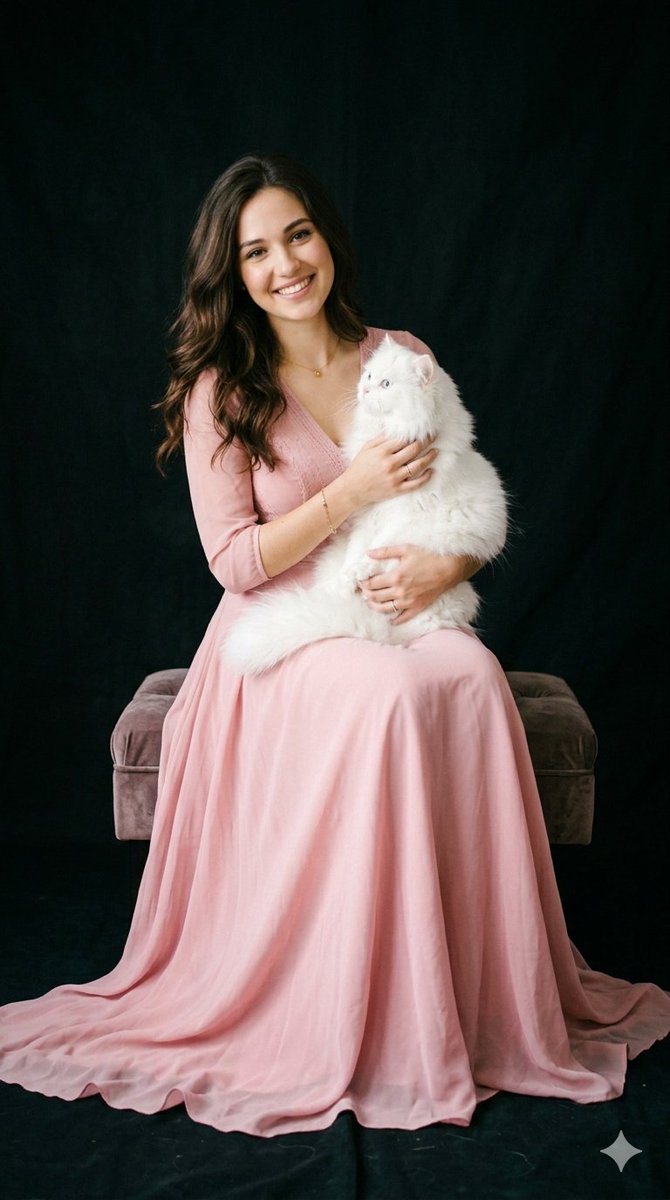 Studio Portrait with Persian Cat - AI image template preview