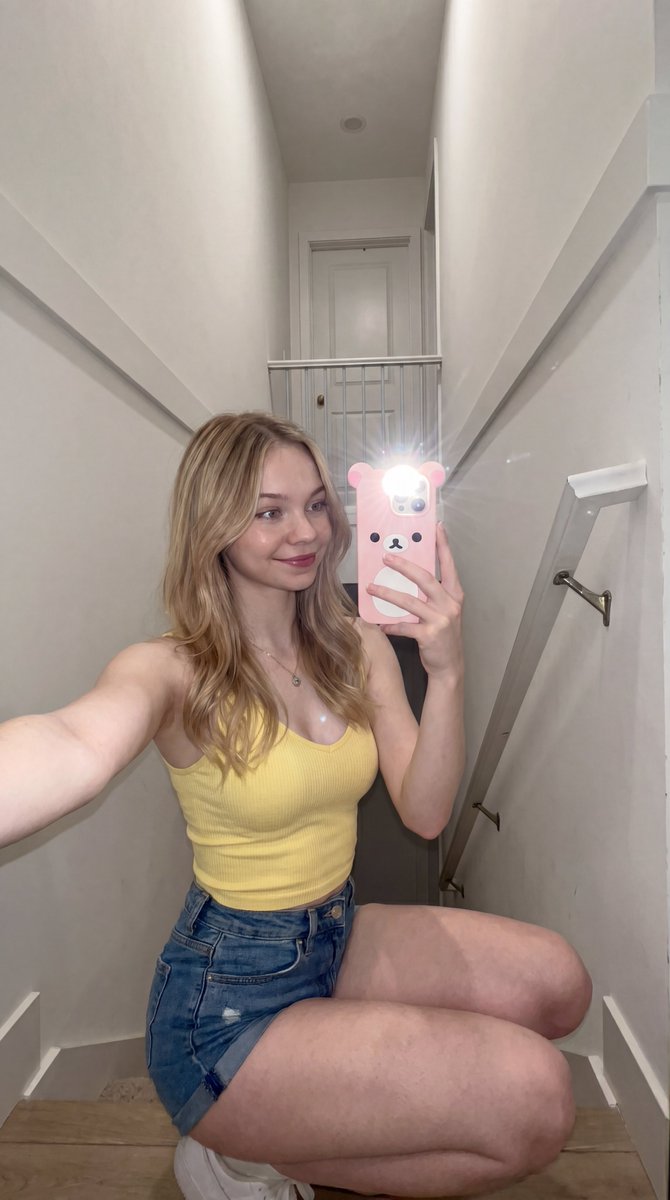 Candid stairwell flash selfie - AI image template preview