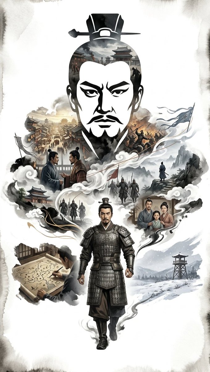 Ink-Wash Cinematic Montage Poster - AI image template preview
