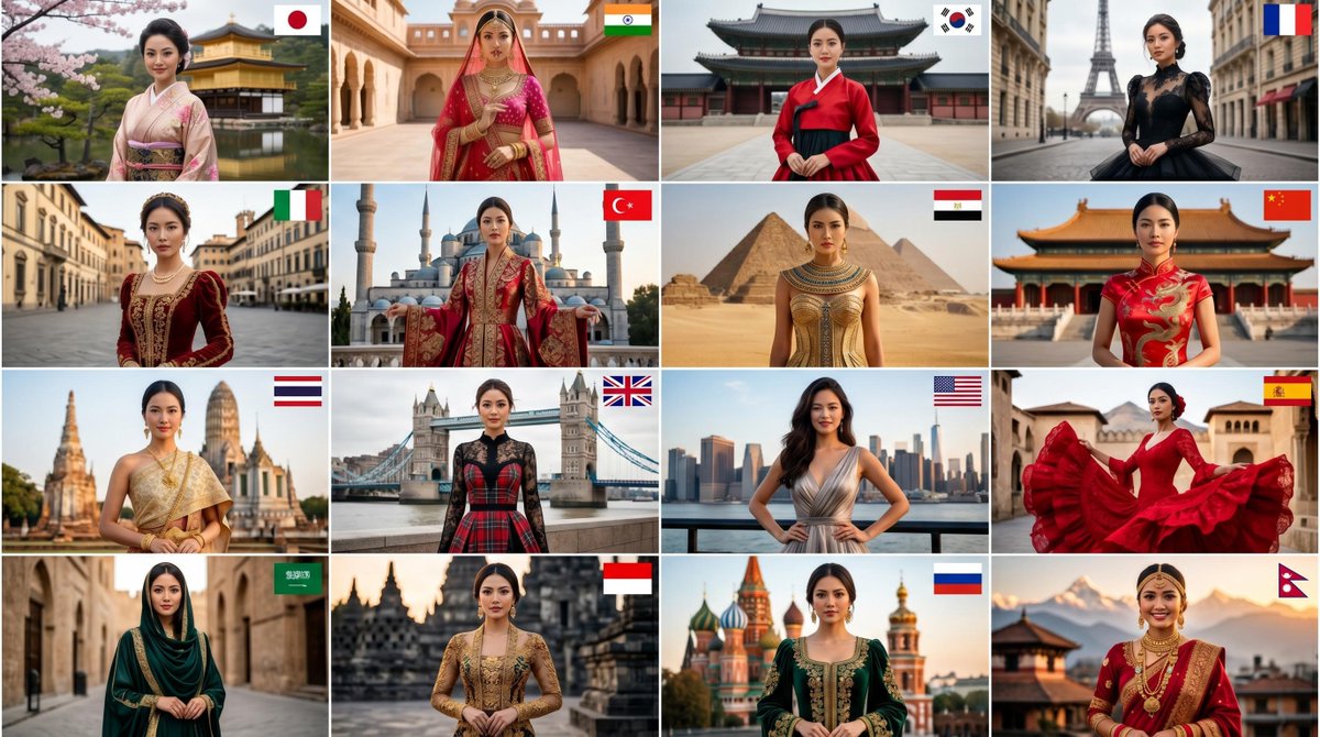 Global High-Fashion Couture Collage - AI image template preview