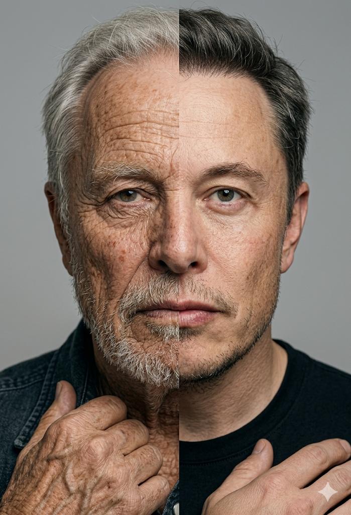 Split Screen Aging Effect - AI image template preview
