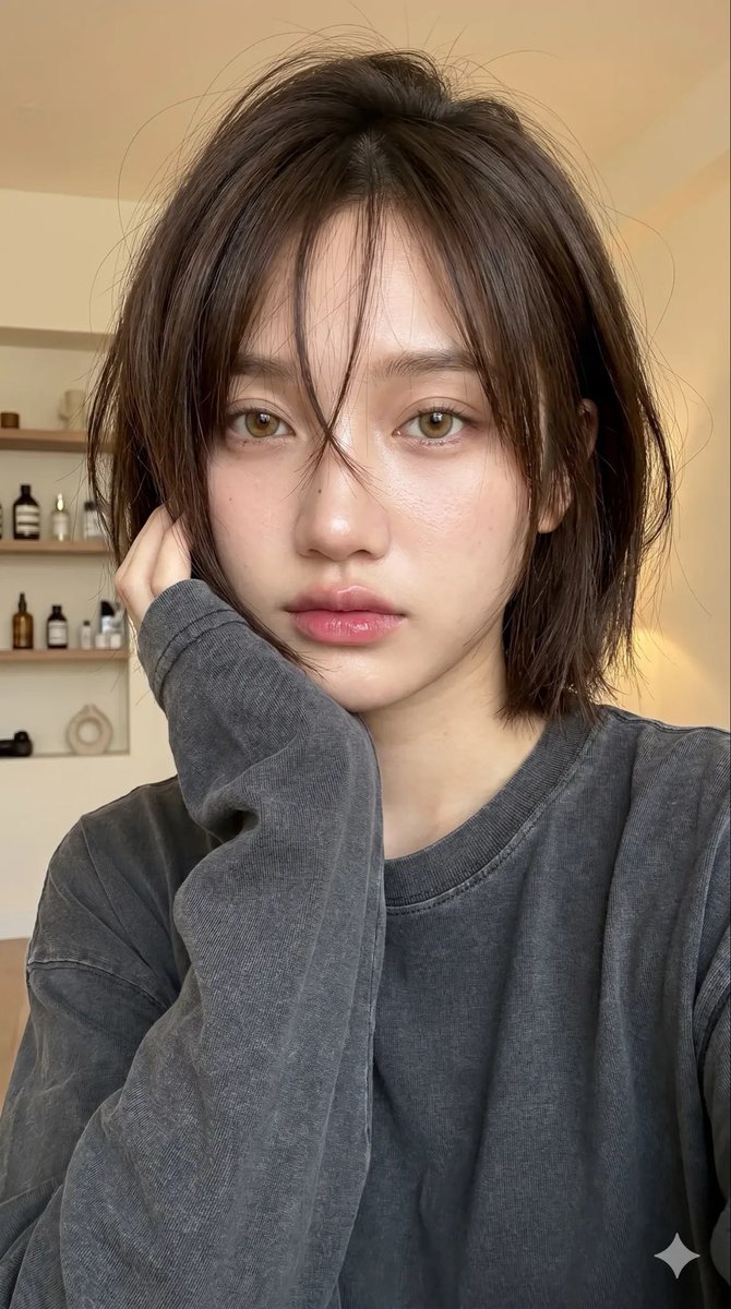 Cozy Bob Hair Portrait - AI image template preview