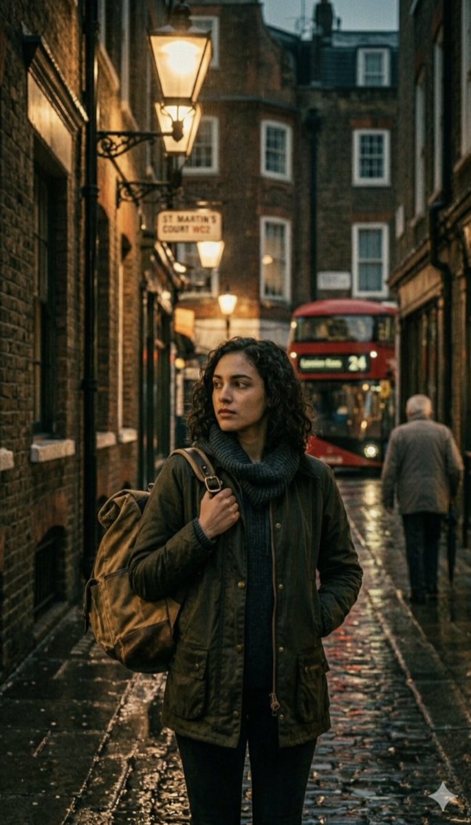 Cinematic London Rain Street Photography - AI image template preview