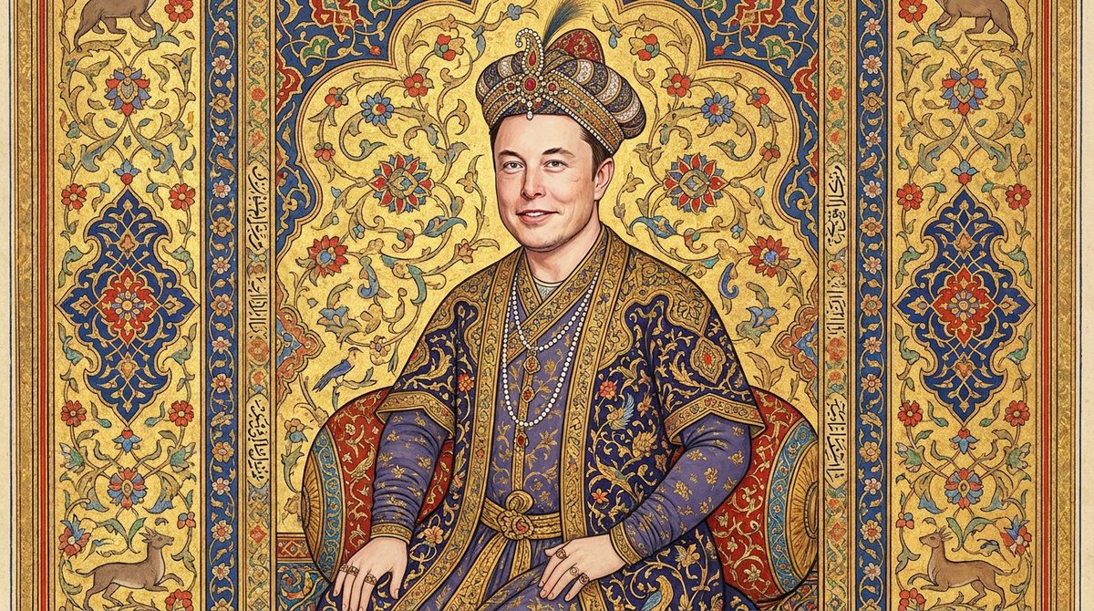 Safavid-Era Persian Miniature Portrait - AI image template preview