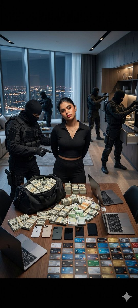 Cinematic police raid scene - AI image template preview