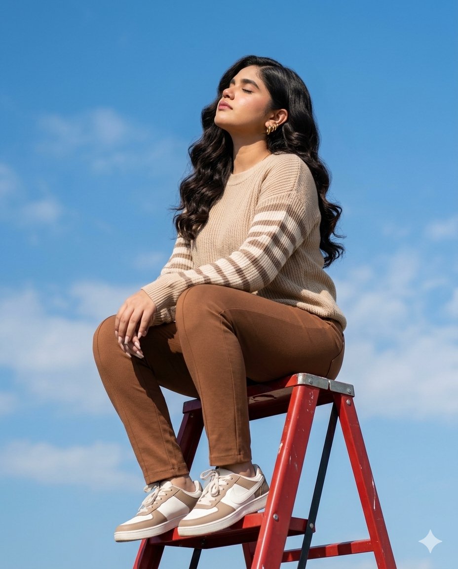 Sunlit Ladder Lifestyle Shot - AI image template preview
