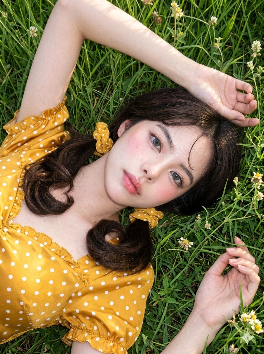 CCD Digicam Grass Portrait - AI image template preview