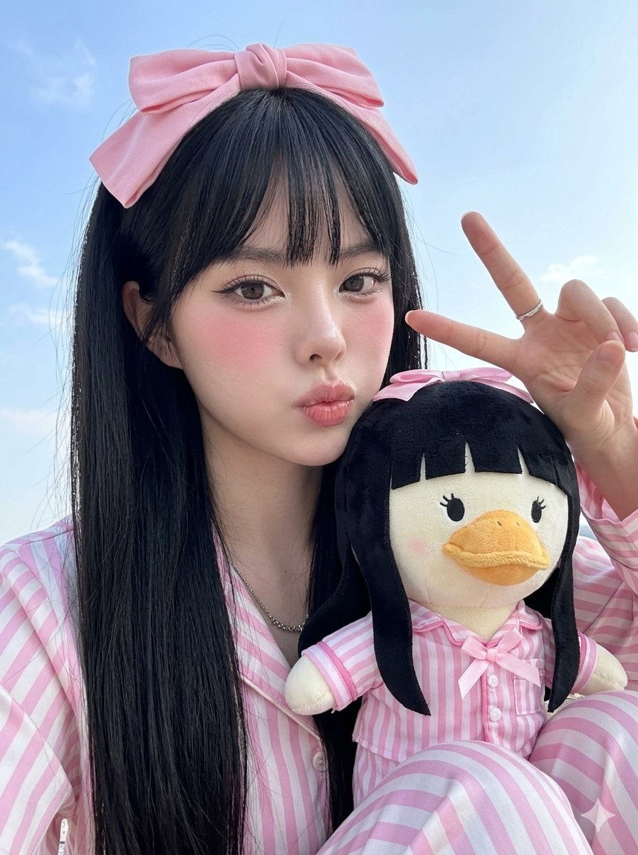 Duck Mascot Pajama Portrait - AI image template preview
