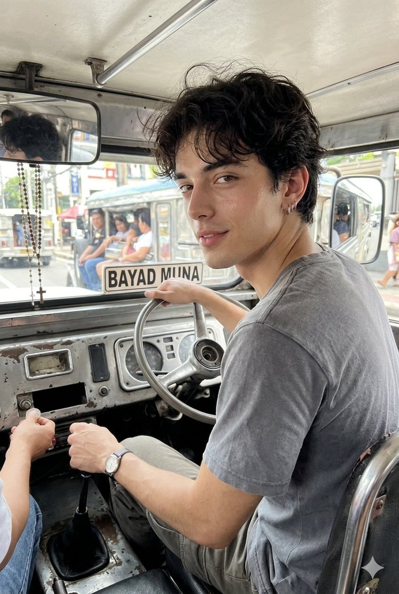 Philippine Jeepney Driver Snapshot - AI image template preview