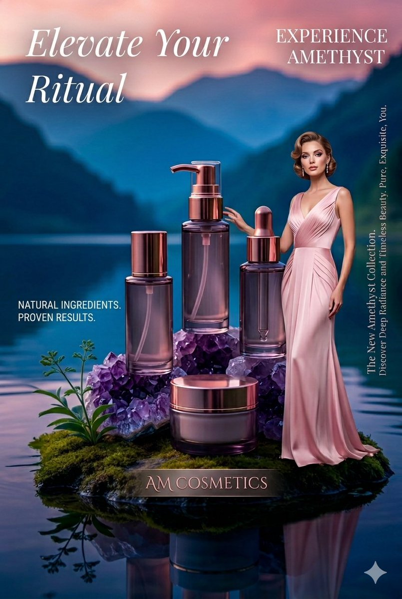 Luxury Skincare Product Photography - AI image template preview