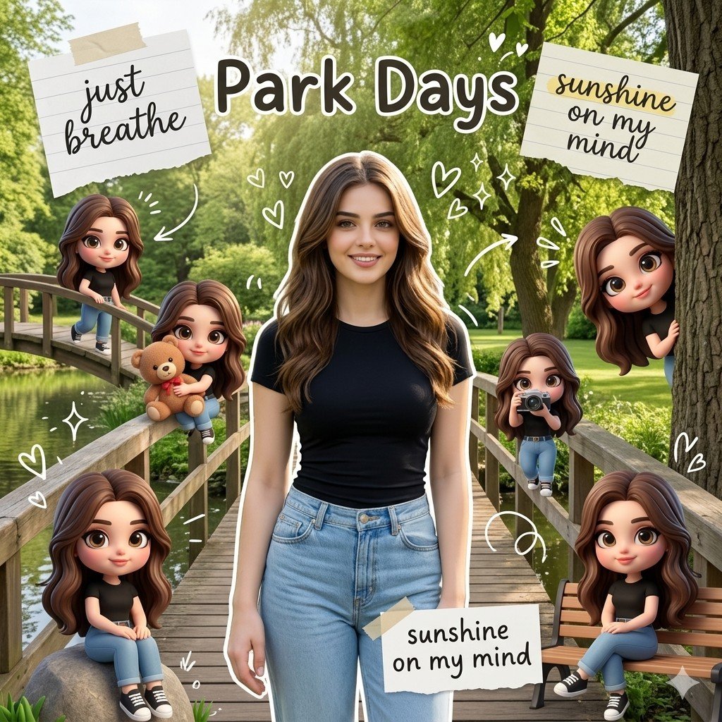 Park Days Digital Collage - AI image template preview