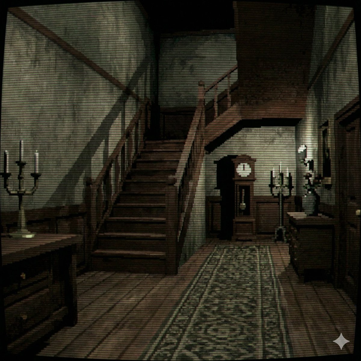 PS1 Style Low-Poly Mansion Interior - AI image template preview