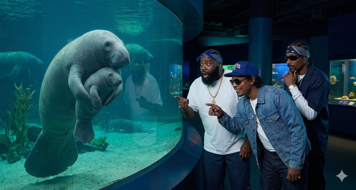 Rappers versus Manatees Prompt - AI image template preview