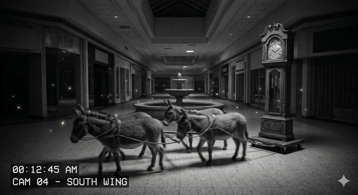 Nighttime CCTV Donkey Footage - AI image template preview