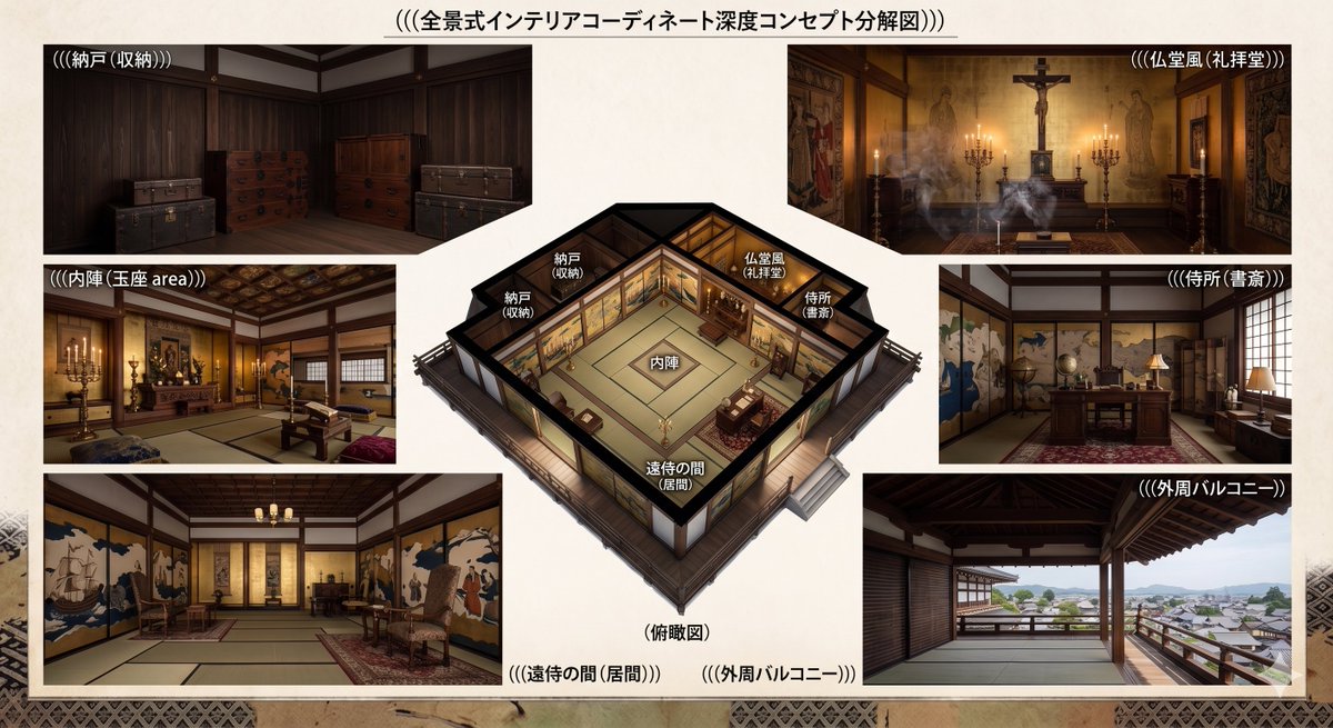 Azuchi-Momoyama Castle Floor Plan - AI image template preview