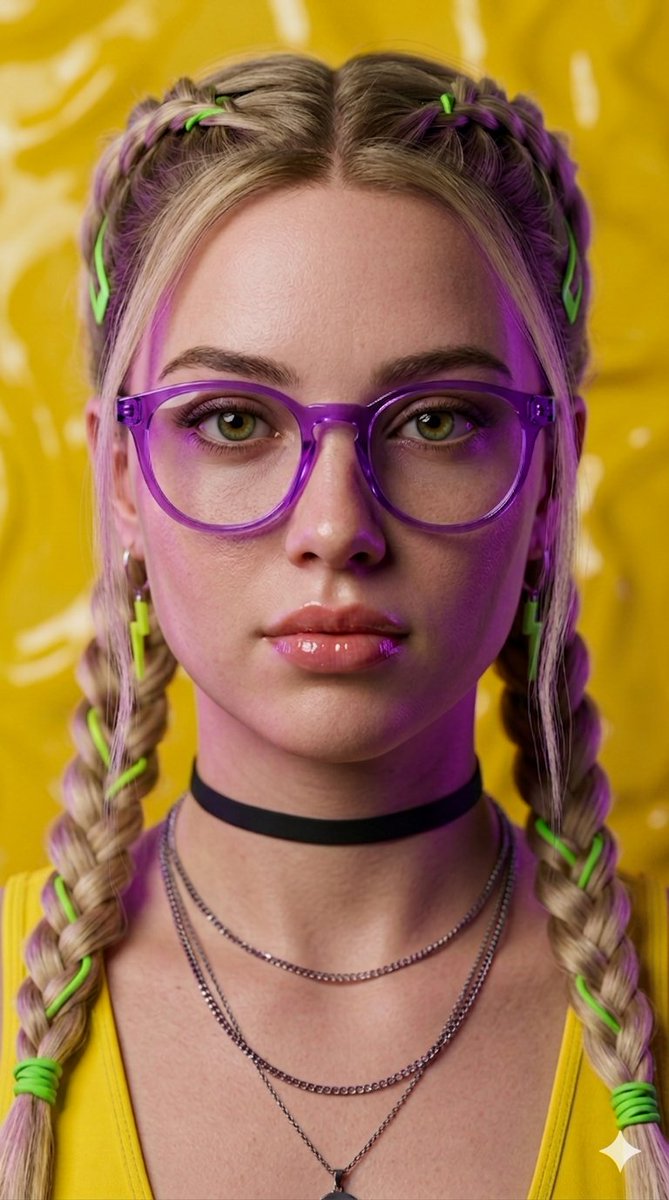 Cyberpunk Braided Portrait - AI image template preview