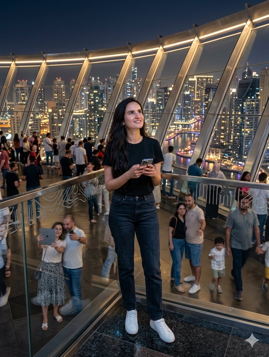 Modern Observation Deck Skyline Portrait - AI image template preview