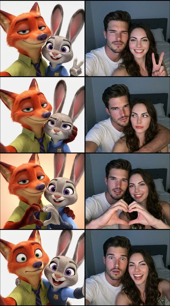 Animated Photobooth Grid - AI image template preview