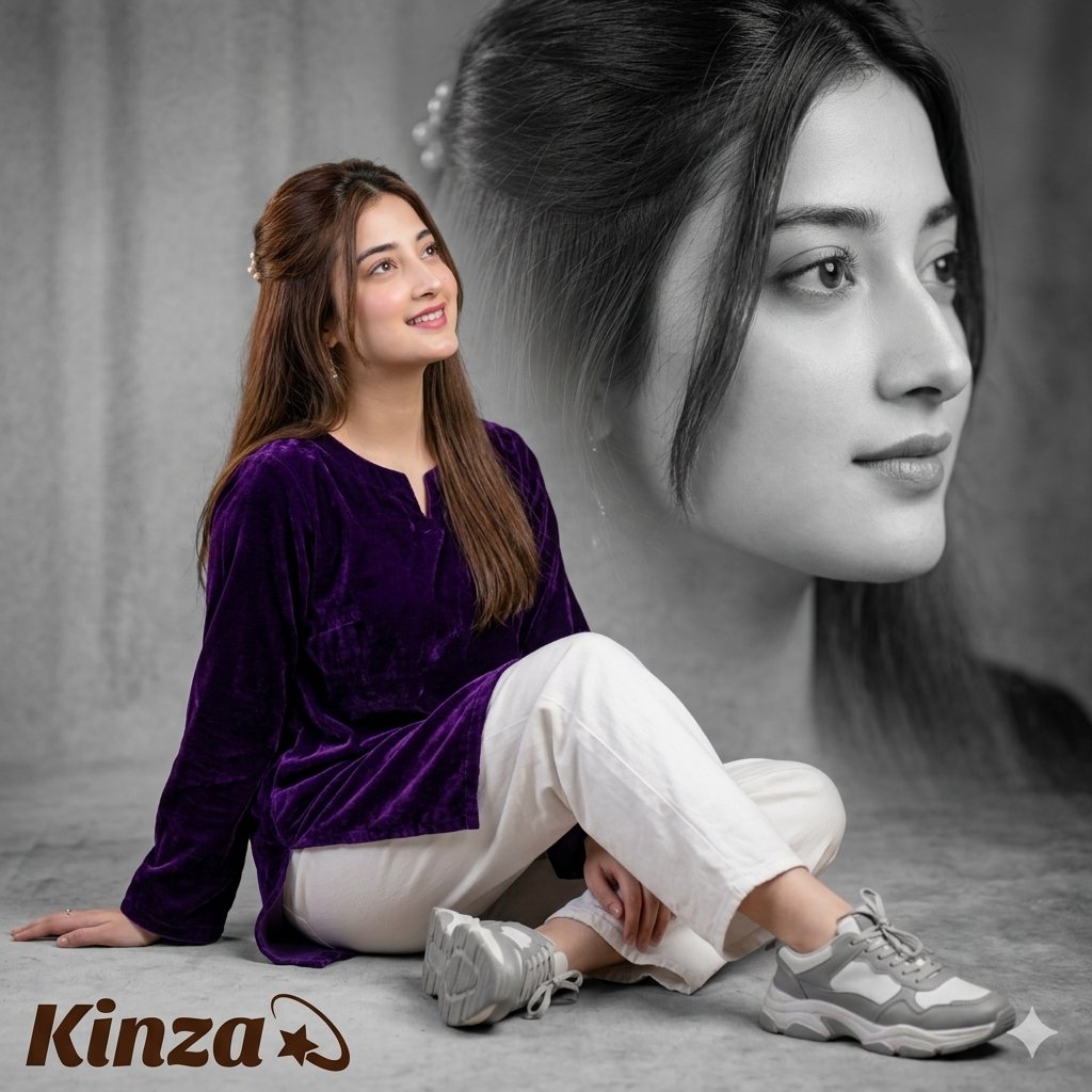 Artistic Royal Purple Portrait - AI image template preview