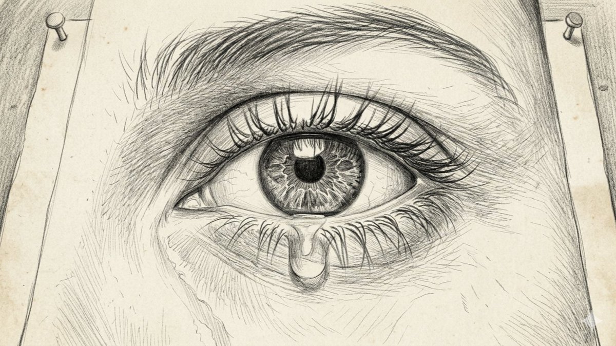 Sorrowful Eye Pencil Sketch - AI image template preview