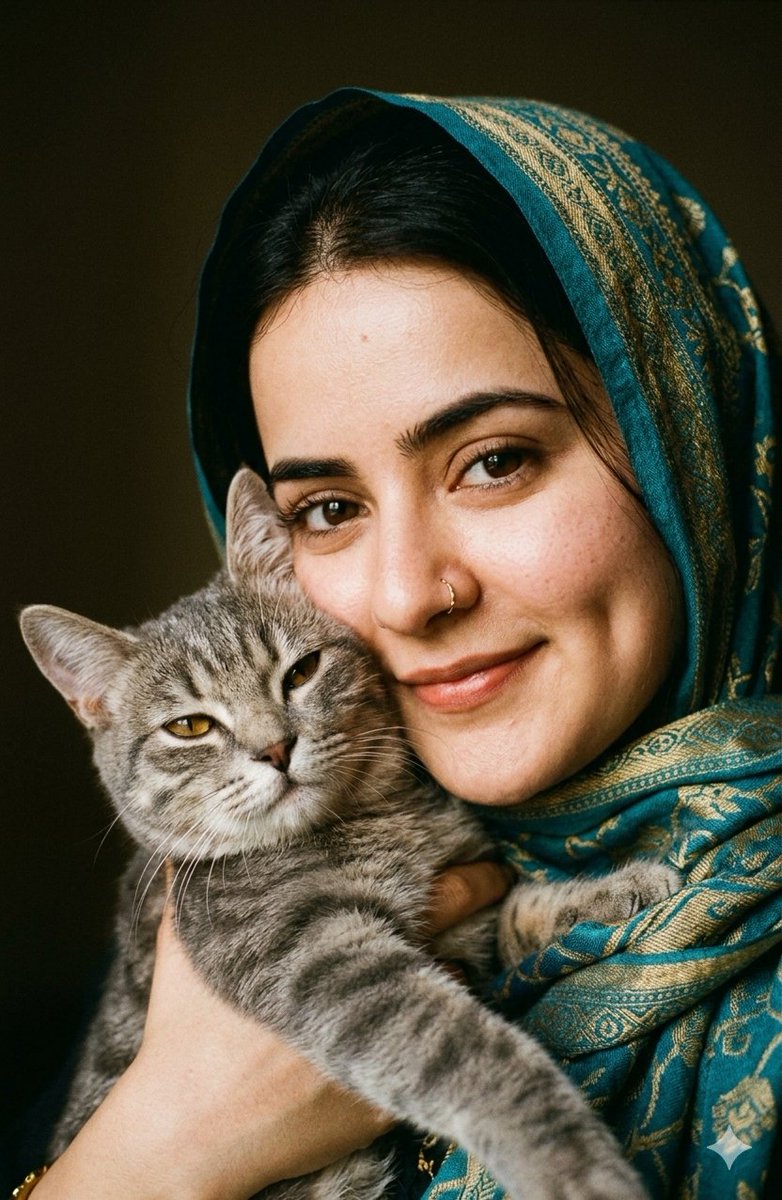 Intimate Feline Companion Portrait - AI image template preview