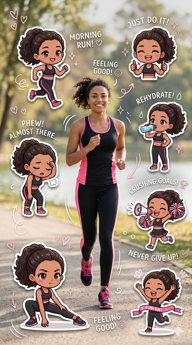 Fitness Journey Digital Collage - AI image template preview