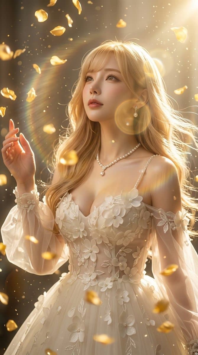 Golden Rain Character Transformation - AI image template preview