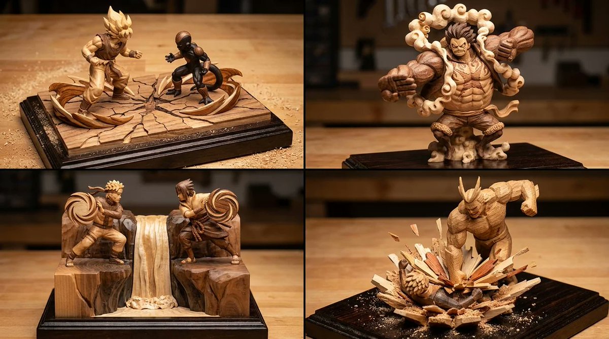 Manga Scene Woodcraft Diorama - AI image template preview