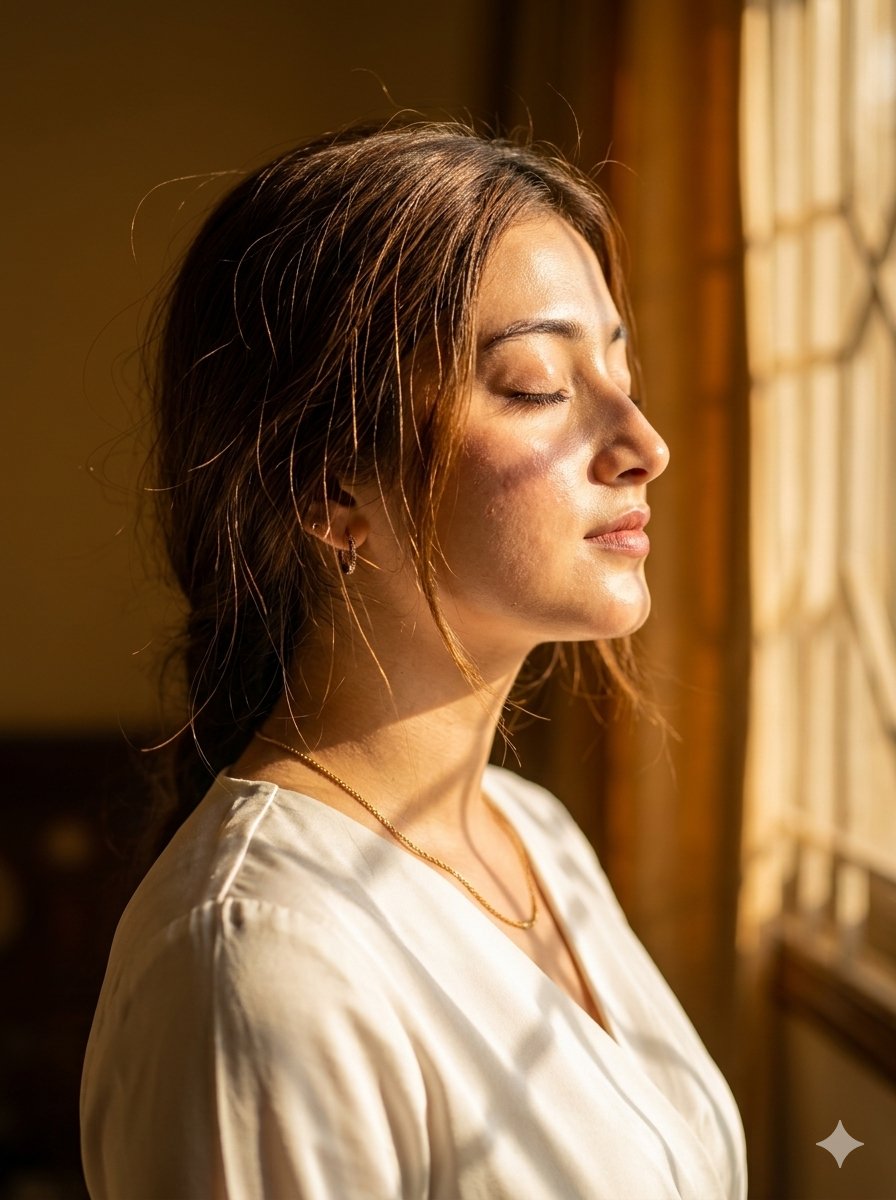 Golden Sunlight Cinematic Portrait - AI image template preview