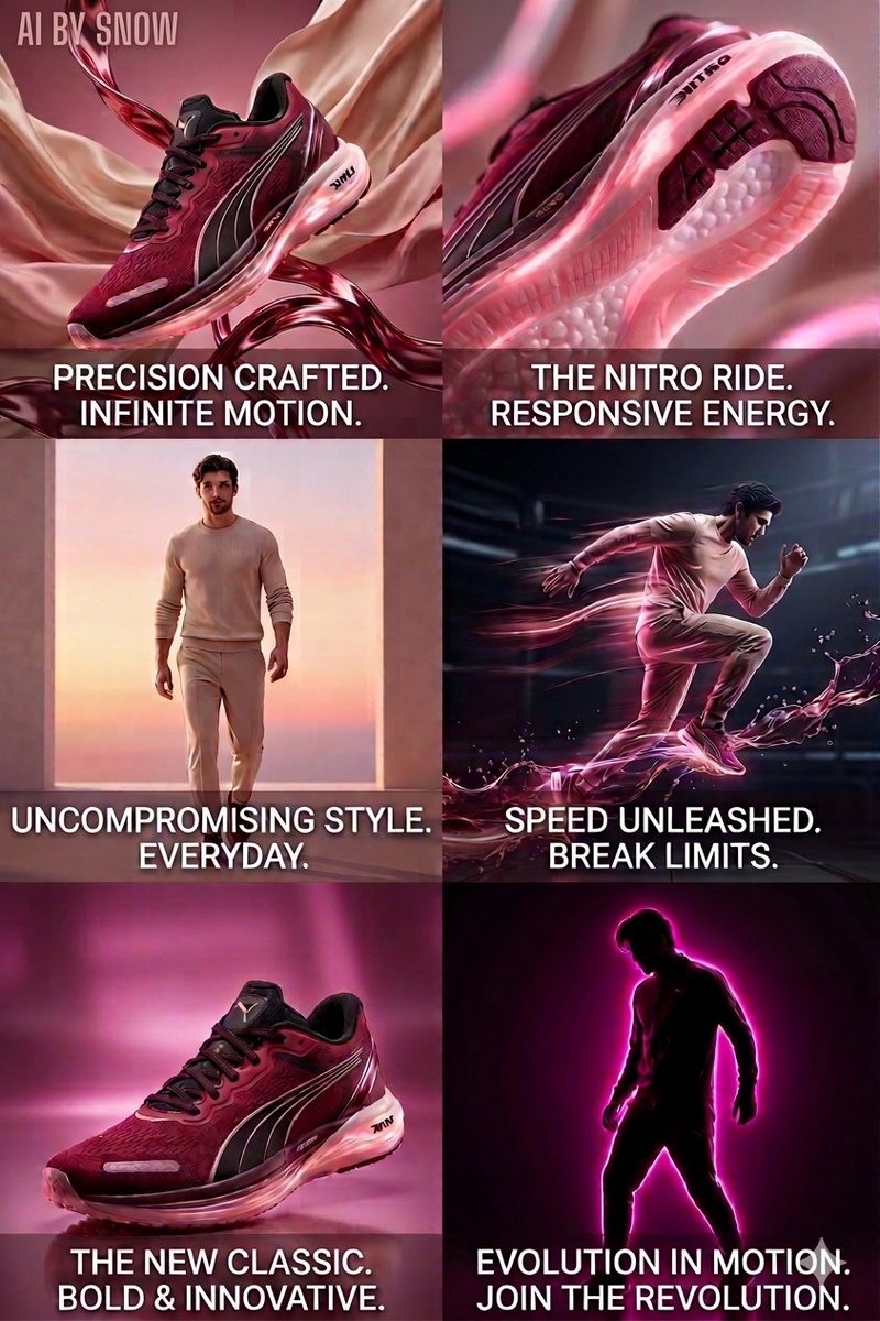Futuristic Footwear Advertising Campaign - AI image template preview