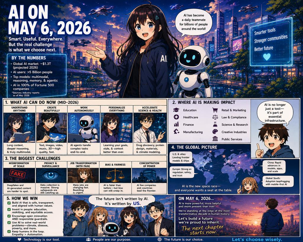 Future AI Anime Comic Infographic - AI image template preview