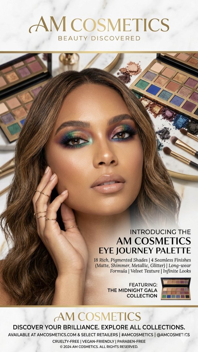 Luxury Makeup Palette Advertisement - AI image template preview