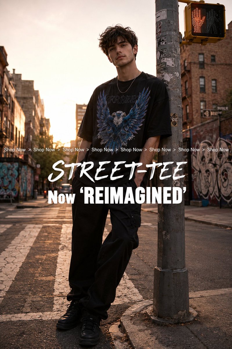 Golden Hour Streetwear Facebook Ad - AI image template preview