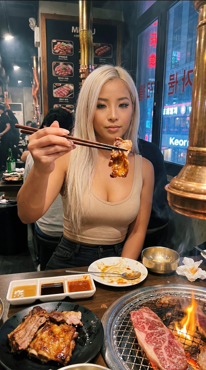 Urban BBQ Dinner Portrait - AI image template preview