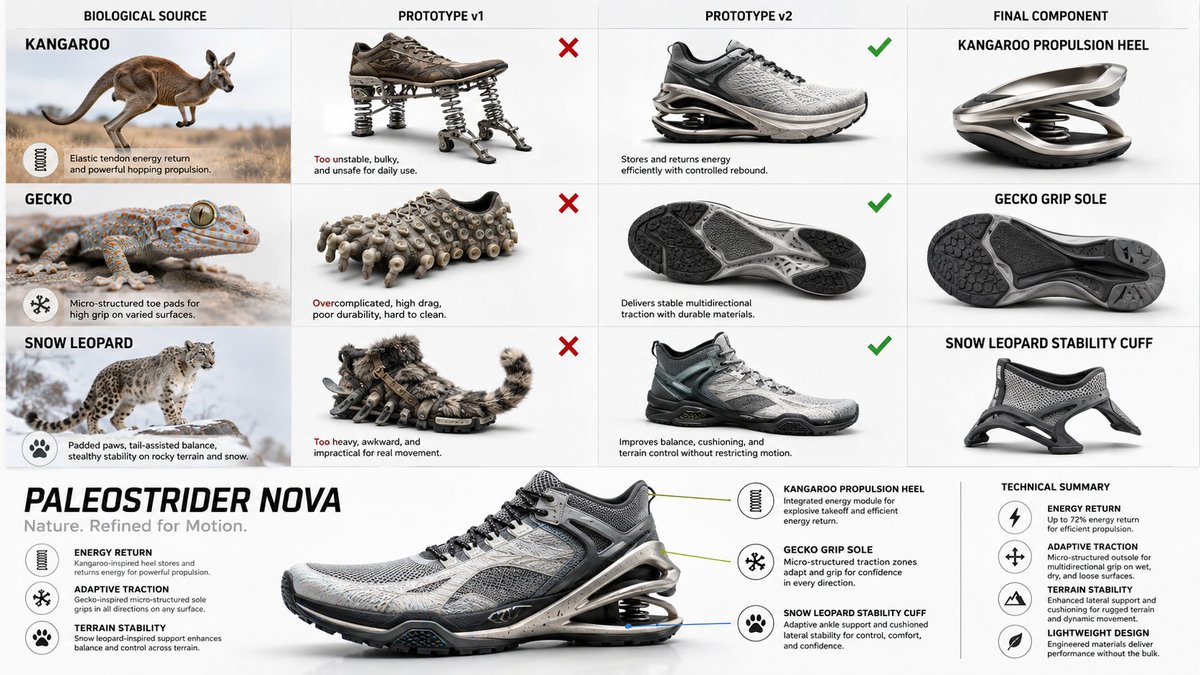 Bio-Inspired Industrial Shoe Design Board - AI image template preview