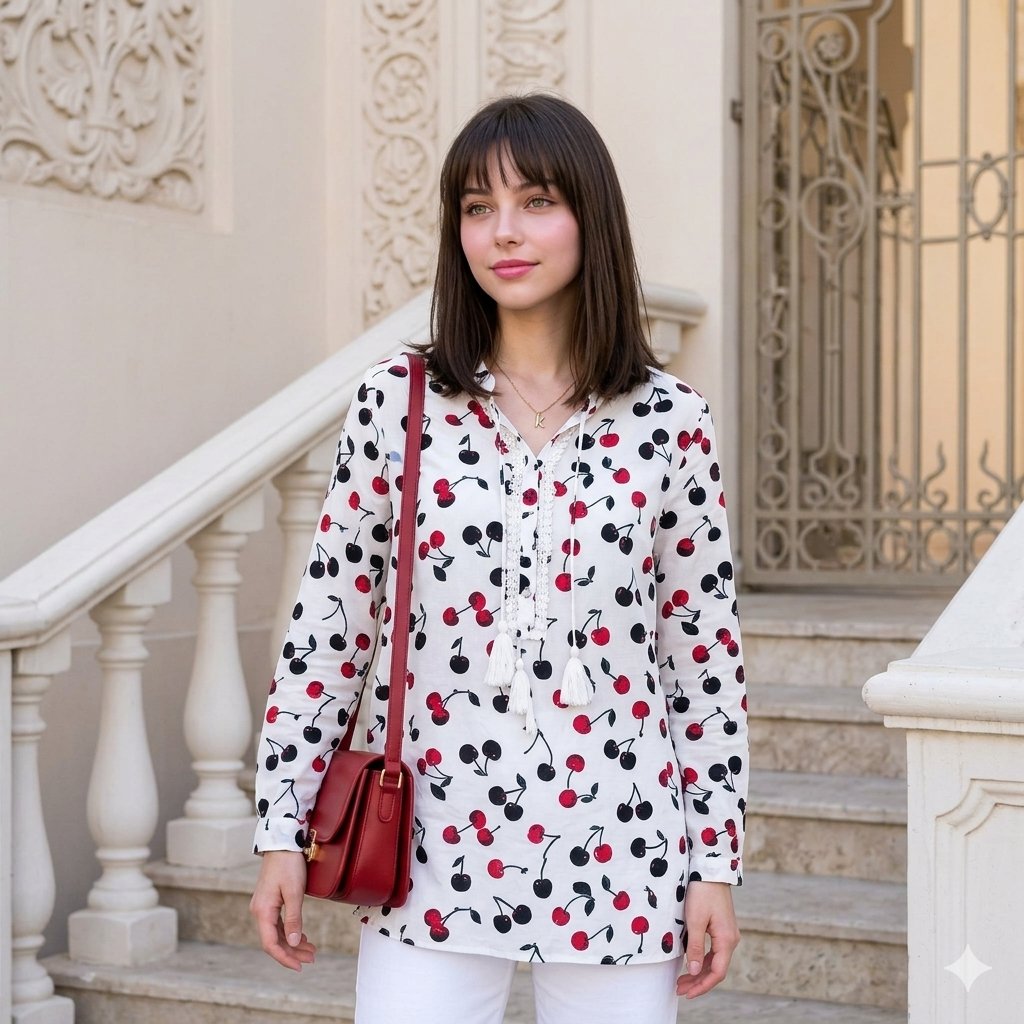 Fresh Summer Tunic Portrait - AI image template preview