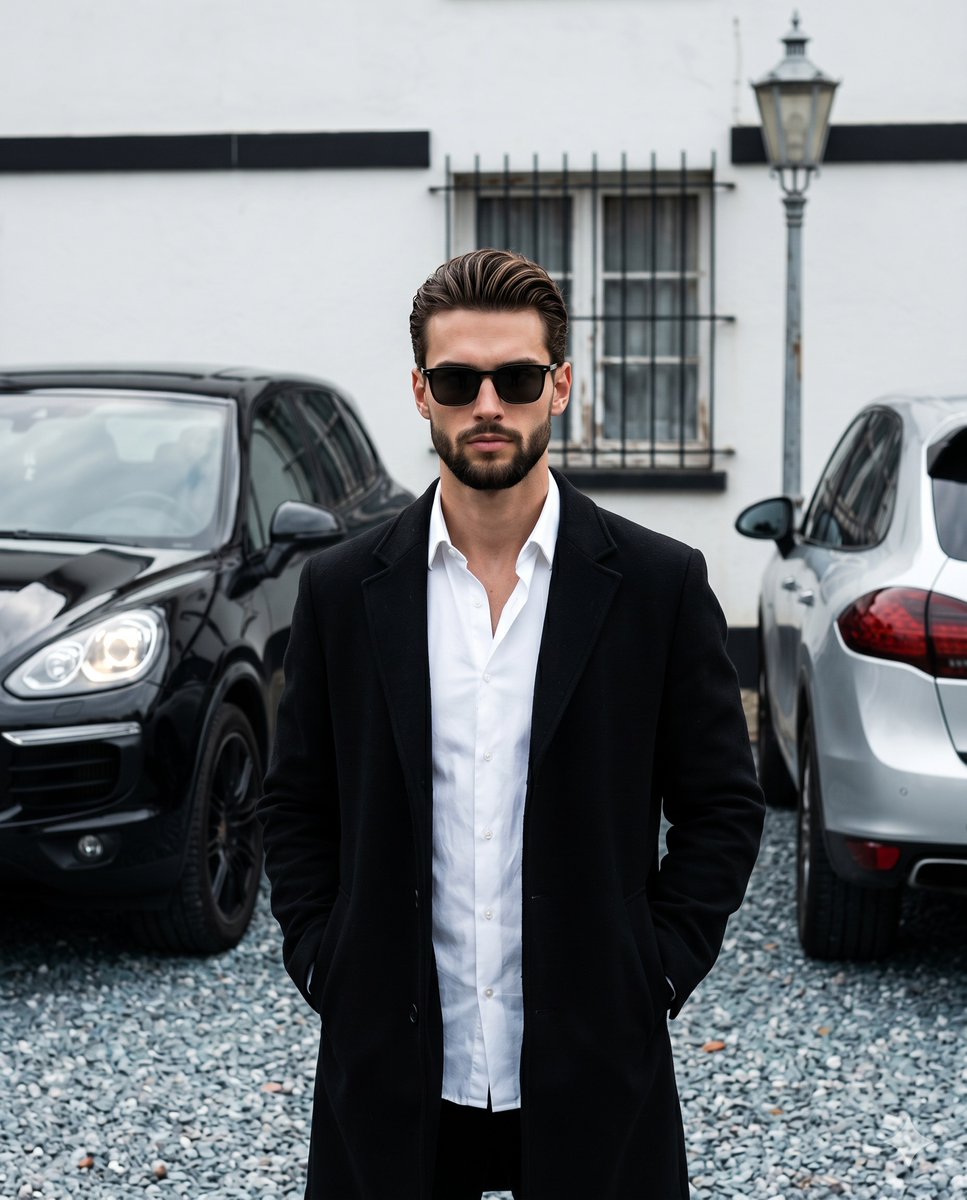 Menswear Editorial Street Style - AI image template preview