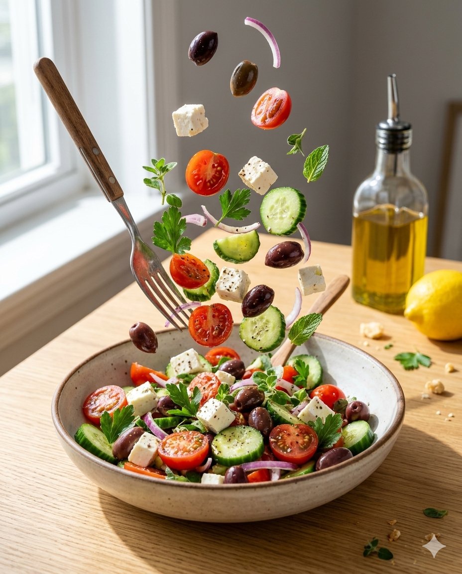 Mediterranean Salad Food Photography - AI image template preview