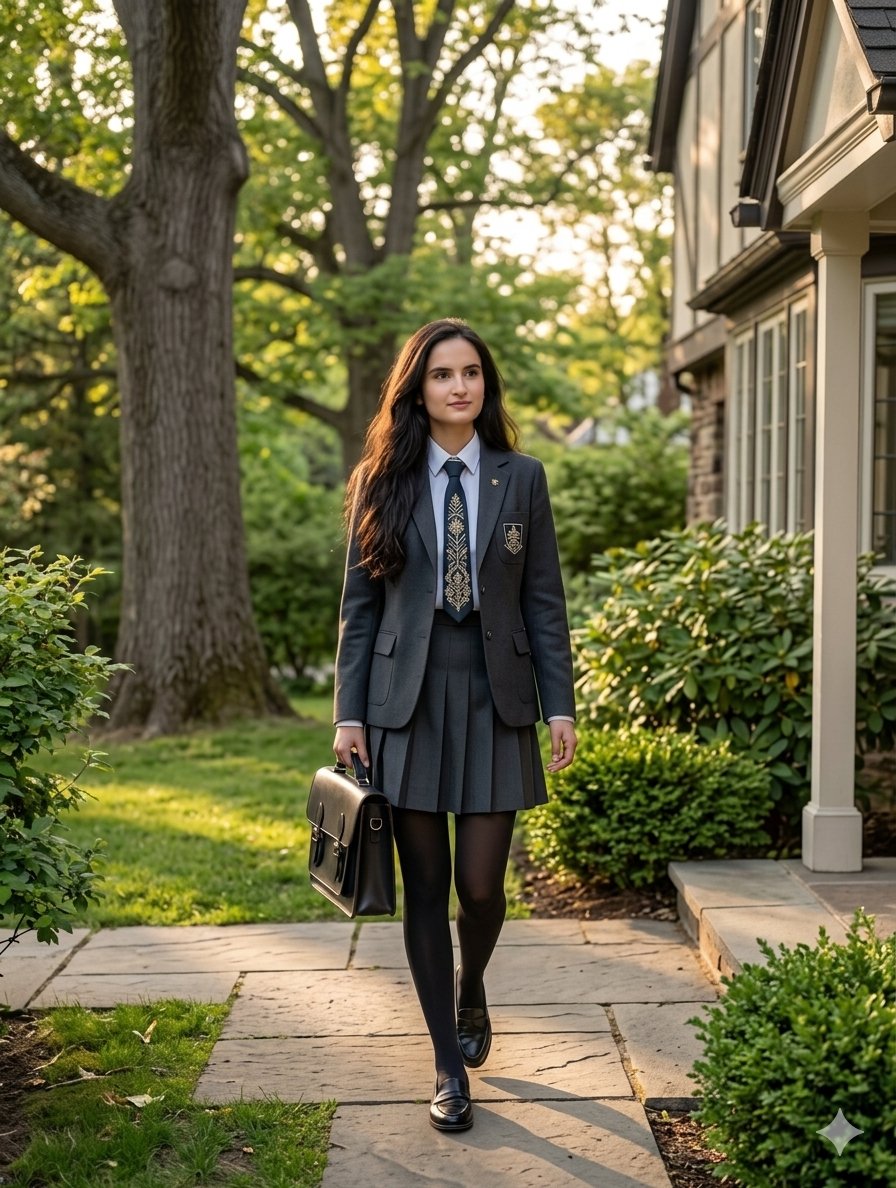 Private School Uniform Portrait - AI image template preview