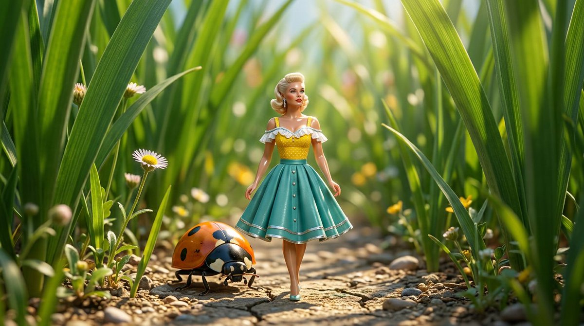 Macro Photorealistic Miniature Woman - AI image template preview