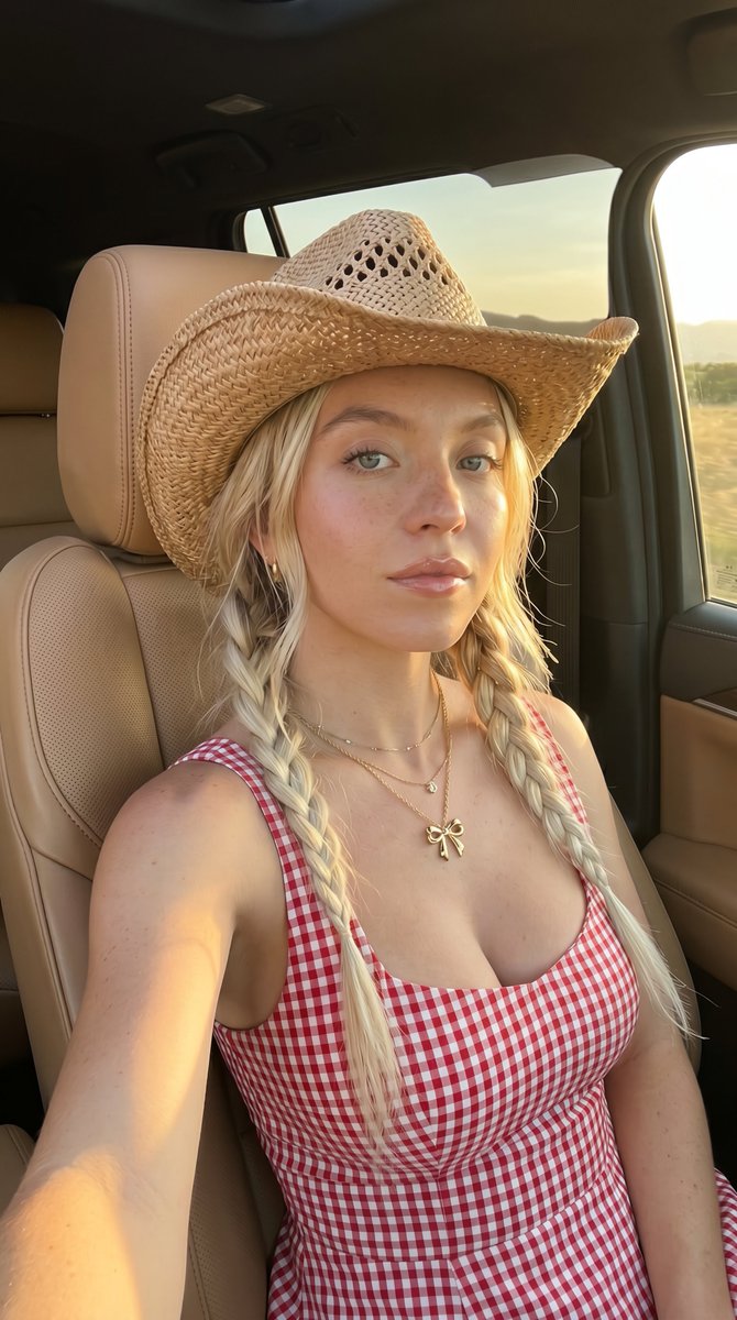 Golden Hour SUV Selfie - AI image template preview