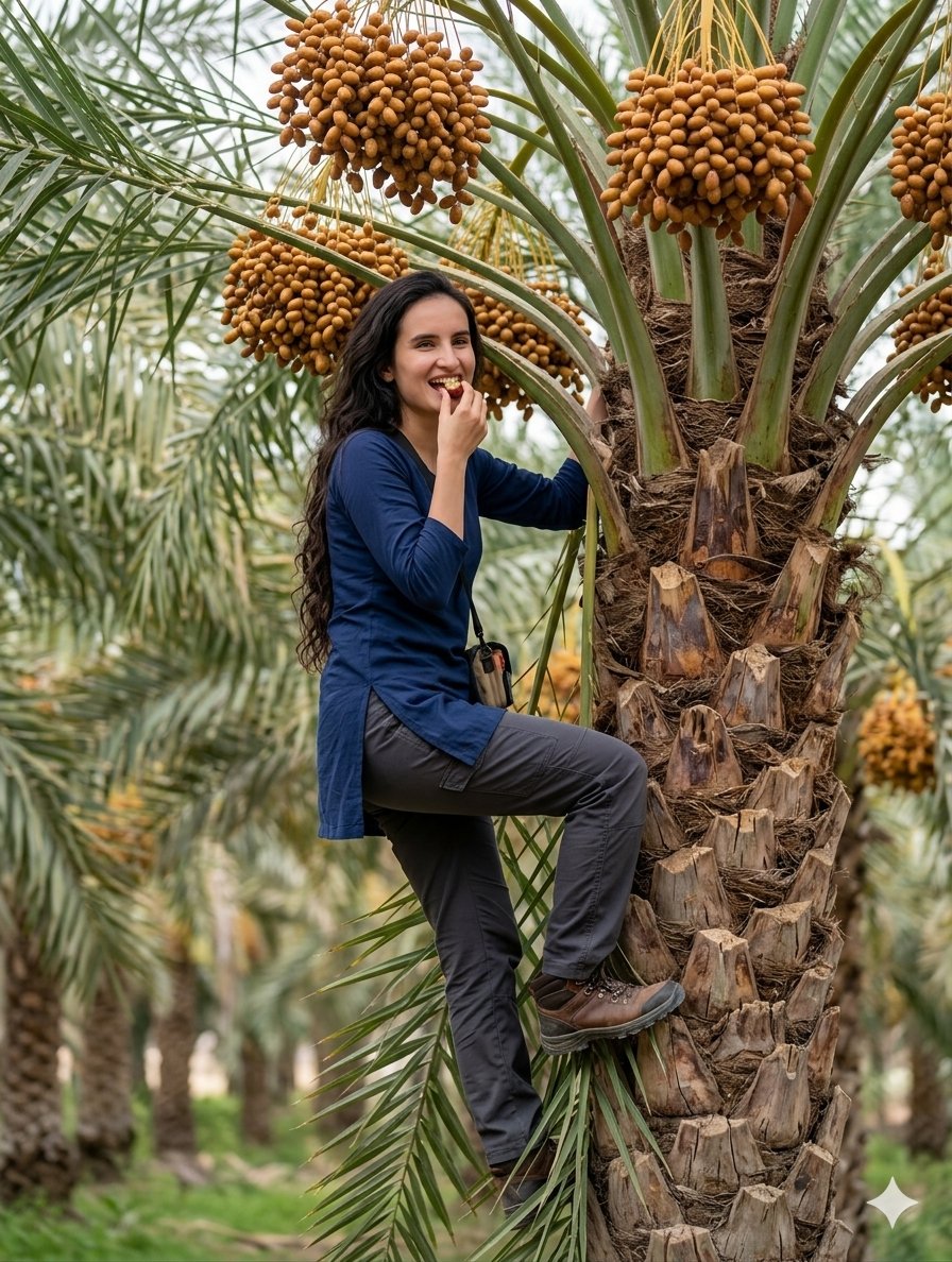 Date Harvest Environmental Portrait - AI image template preview