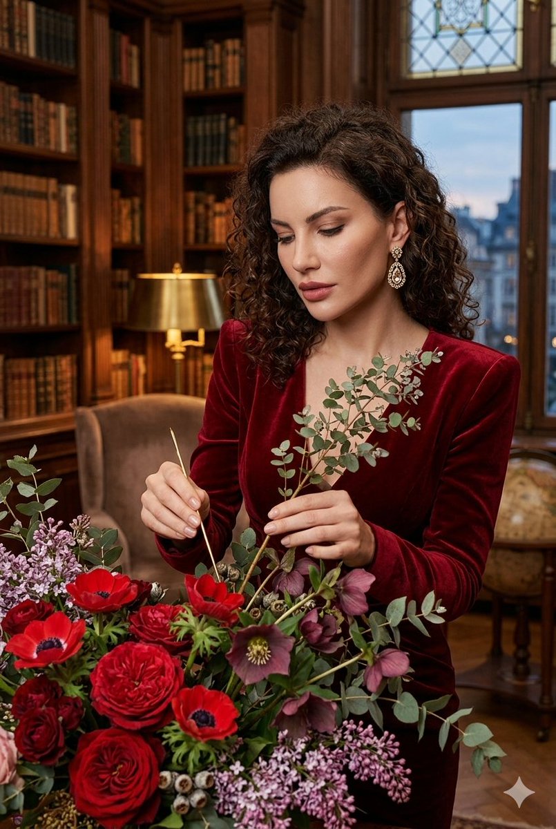 Vintage Florist in Velvet - AI image template preview