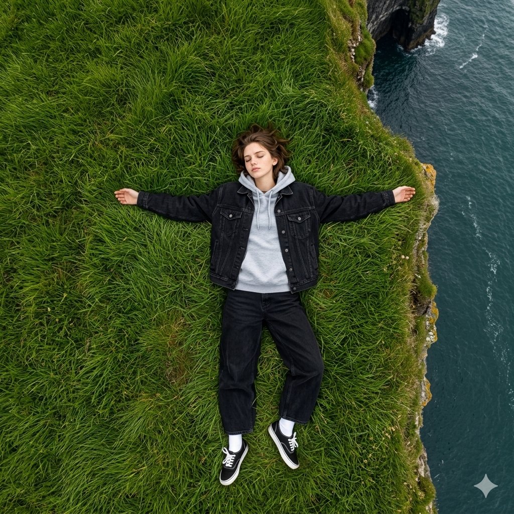 Bird's Eye View Coastal Portrait - AI image template preview