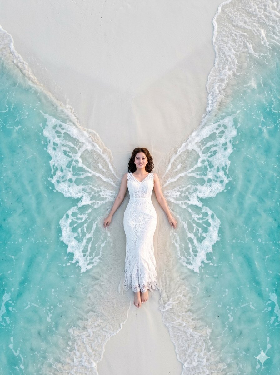 Aerial Ocean Shoreline Surrealism - AI image template preview