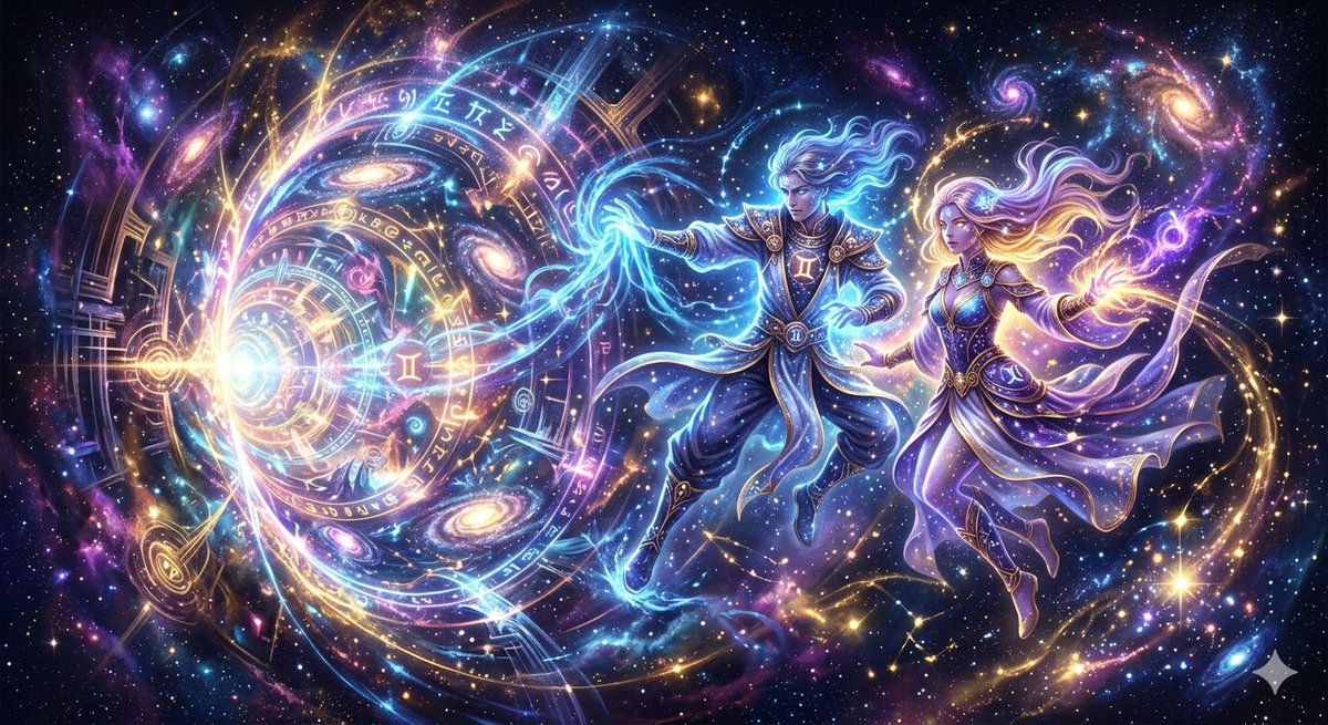 Fantasy Stellar Gemini Dimension - AI image template preview