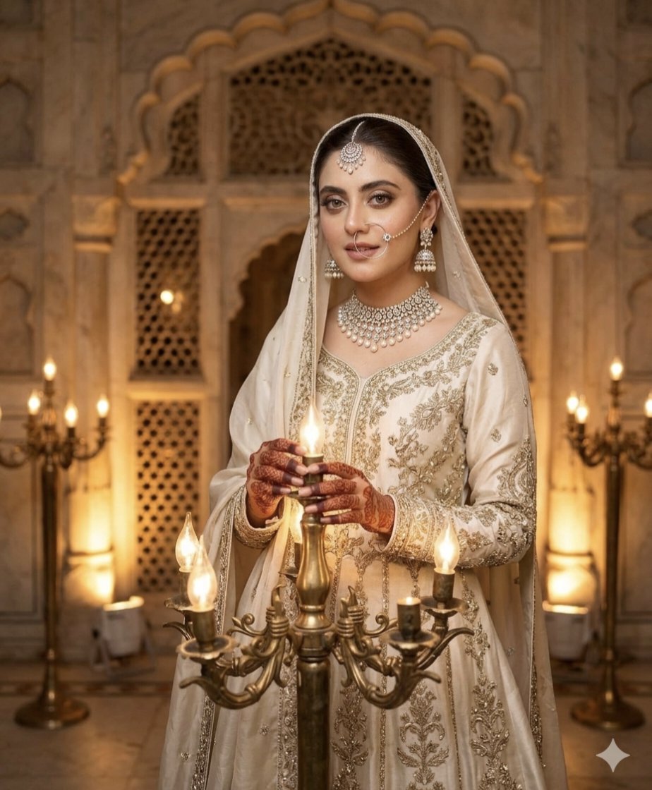 South Asian Bridal Lehenga Editorial - AI image template preview