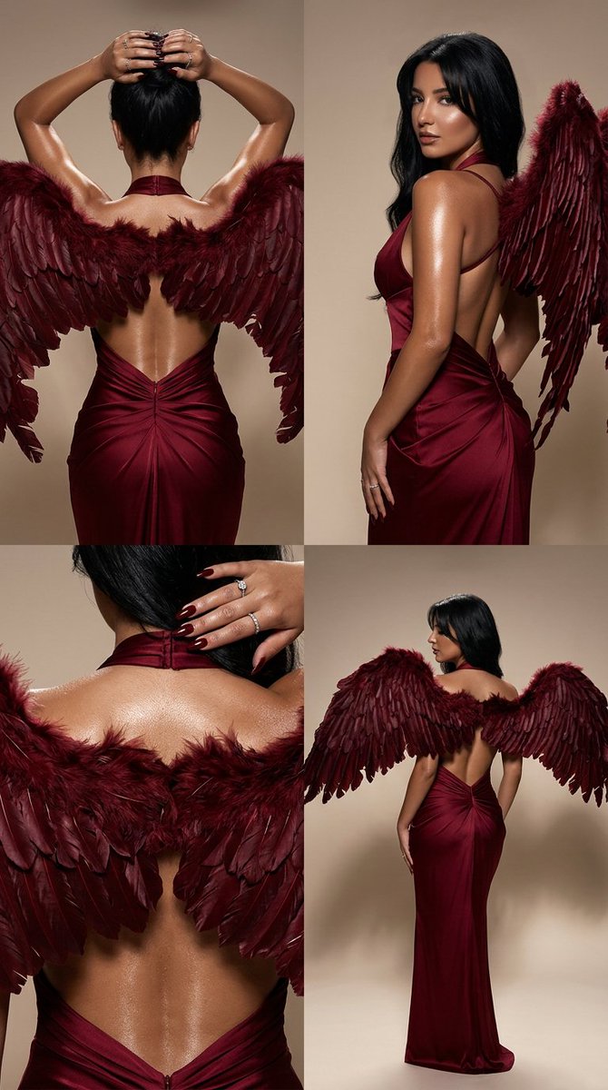 Dark Luxury Fallen Angel Editorial - AI image template preview